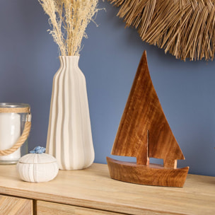 Bateau décoratif Ocea 26,5x8x33cm en manguier marron