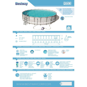 Bestway Piscine tubulaire - Ronde - Power Steel - 671 x 132 cm