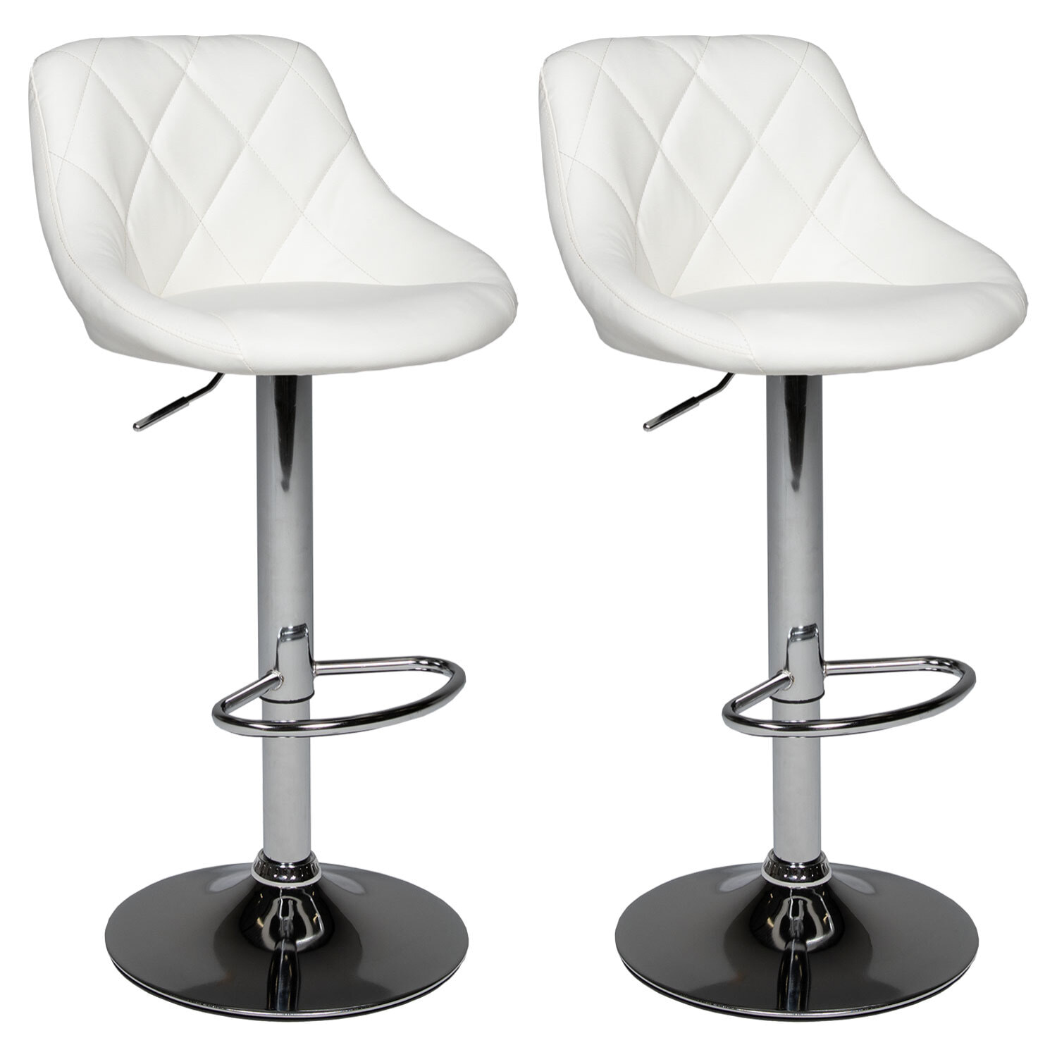 Lot de 2 tabourets de bar blanc JASPER