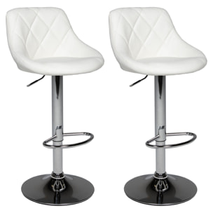 Lot de 2 tabourets de bar blanc JASPER