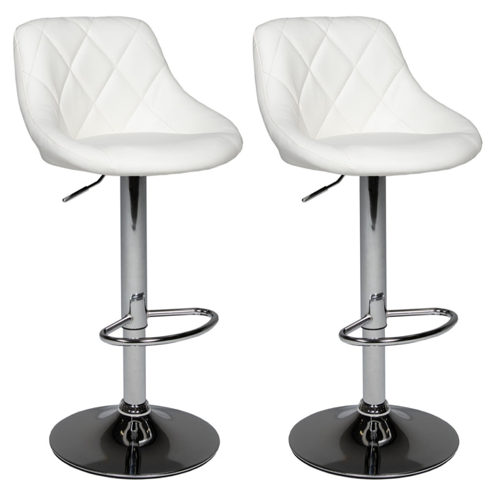 Lot de 2 tabourets de bar blanc JASPER