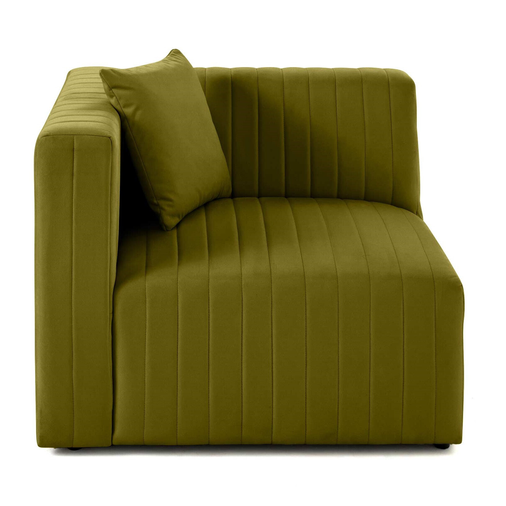 Nova - module d'assise gauche - en velours - Vert Olive