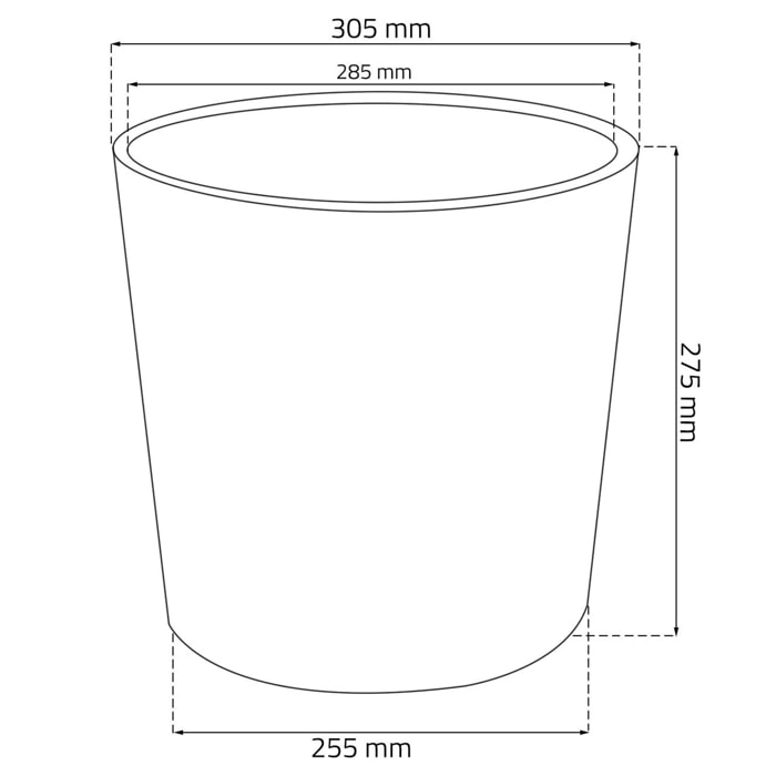 Maceta redonda 15,3 litros efecto Rattán con cubilete para plantar en color antracita