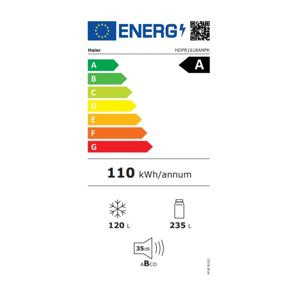 Réfrigérateur combiné HAIER HDPR1618ANPK