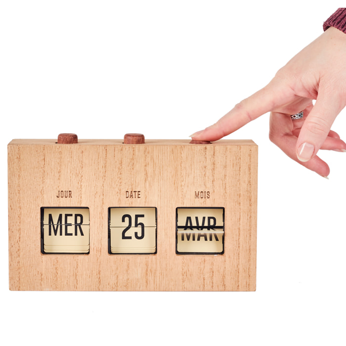 Calendrier Flip Flap Deco Effet Bois