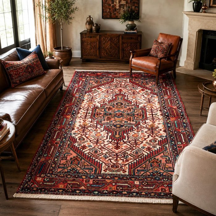 Tapis d'orient au motif oriental, noué main, DUGA