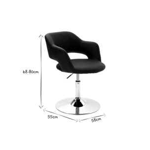 Fauteuil pivotant design blanc et acier chromé JESSY