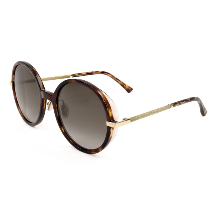 Jimmy Choo - lunettes de soleil Transparent & Glitter - multicolore - Couleur des verres : marron