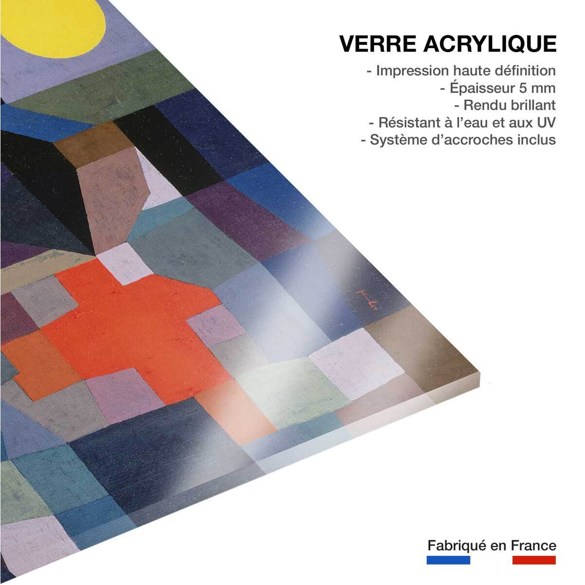 Tableau d'art classique Paul Klee Feu par Pleine Lune Tableau plexiglas