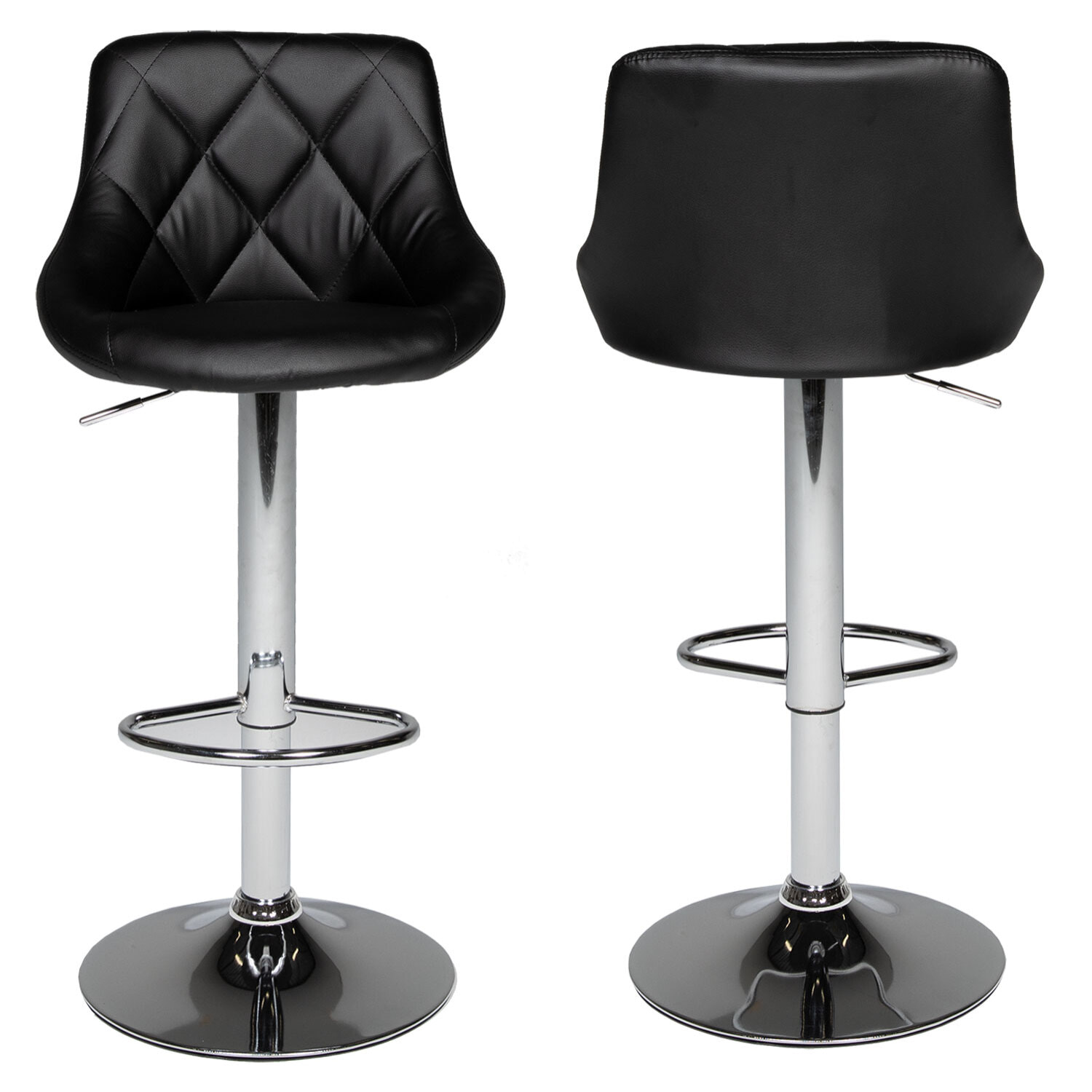 Lot de 2 tabourets de bar noir JASPER