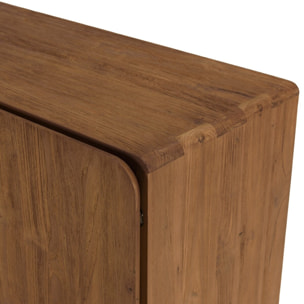 SIXTINE - Buffet 4 portes 200x65cm en bois de teck recyclé