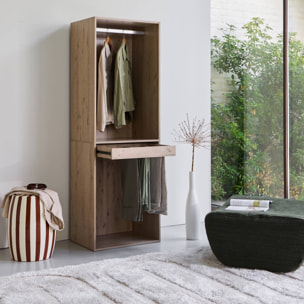 Module dressing décor bois avec penderie et porte-pantalons MODULO