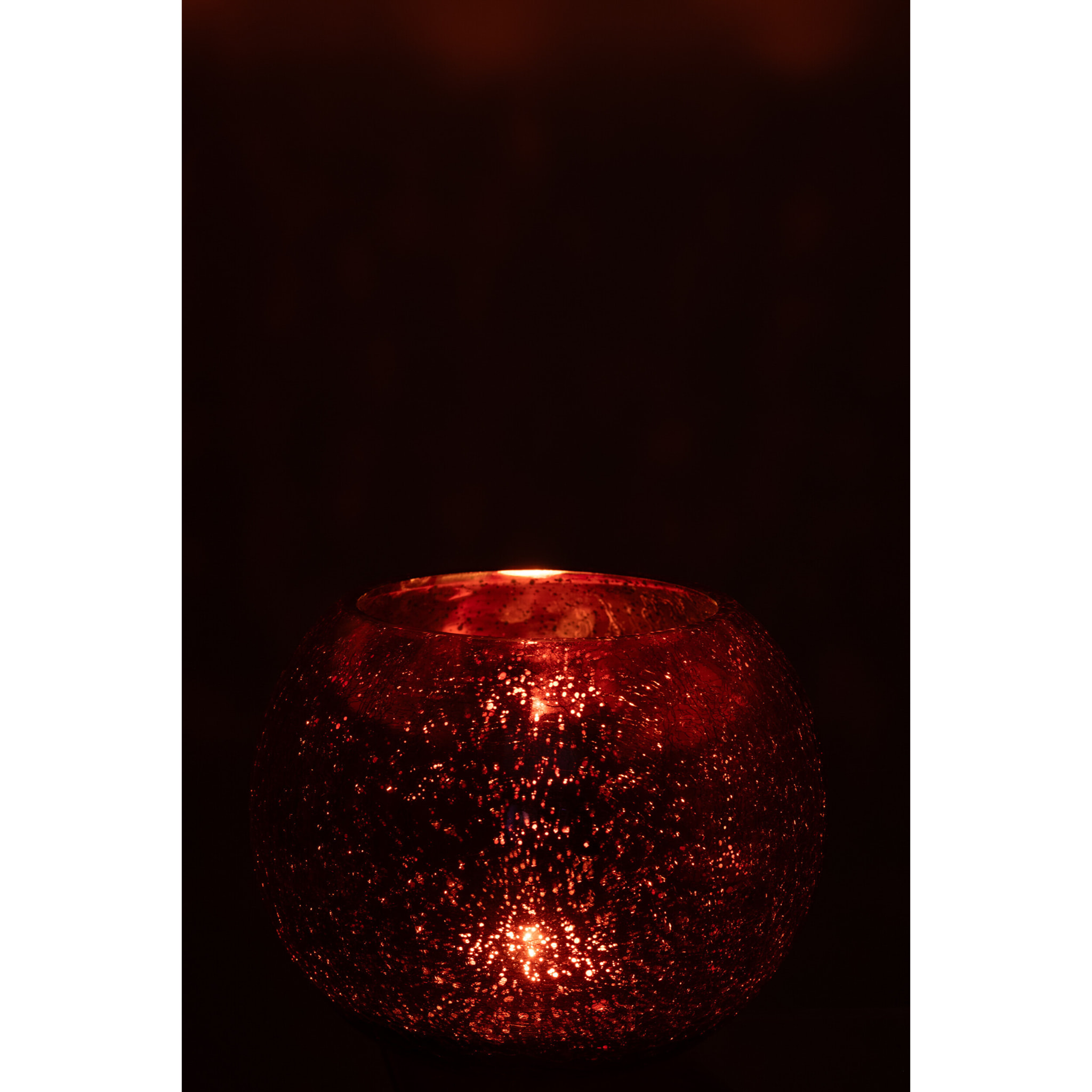 J-Line photophore Boule Craquelé - verre - rose - large