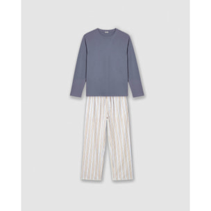 Pigiama lungo in cotone bill indigo