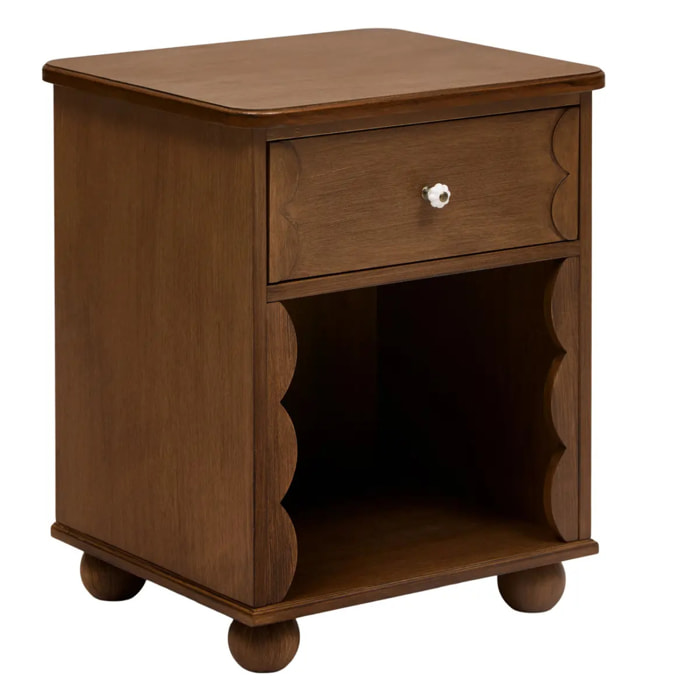 Table de chevet 1 tiroir Mona 40x44,5cm marron