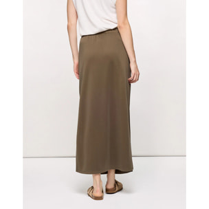 Falda Midi Caqui - Claudinasa