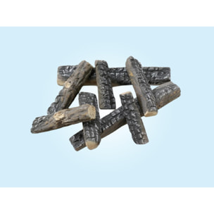 Bûches décoratives en fibre céramique pour cheminées à l'éthanol. 8 pièces