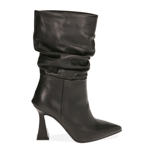 Botines negros, cuña 7,5 cm.