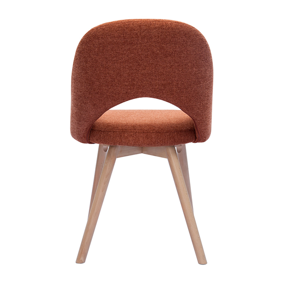 Chaises scandinaves en tissu effet velours texturé terre brûlée et bois clair (lot de 2) COSETTE