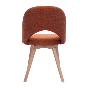 Chaises scandinaves en tissu effet velours texturé terre brûlée et bois clair (lot de 2) COSETTE
