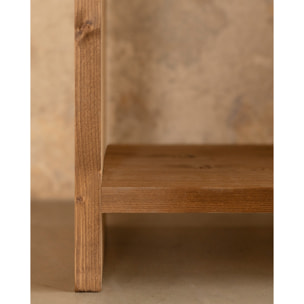 Estantería de madera maciza tono roble oscuro de 180x140cm Alto: 180 Largo: 140 Ancho: 35