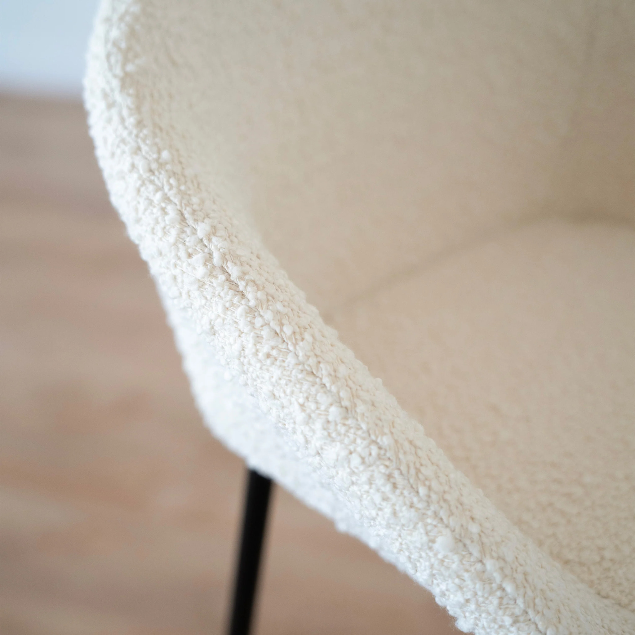 Lot de 2 chaises de bar effet laine bouclette blanche 75 cm - Marquise