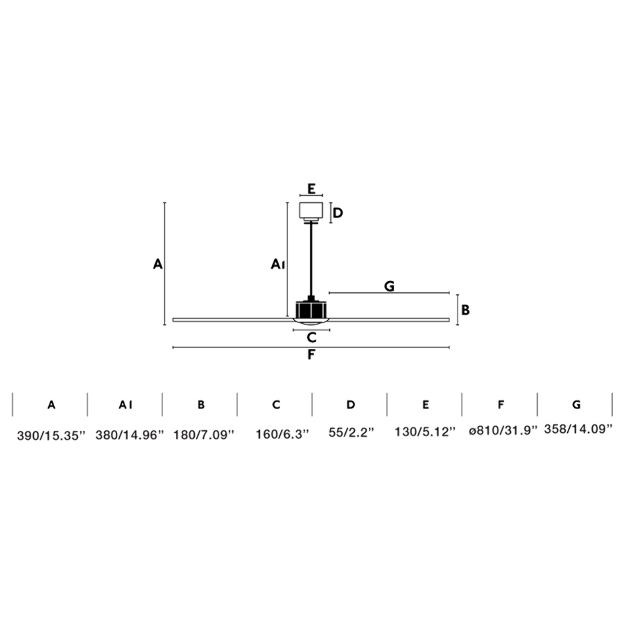 JUST FAN XS ventilatore da soffitto cromo/trasparente 81cm