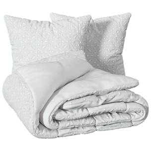 Parure de lit 3 pièces "Swan" jacquard blanc 260x240cm