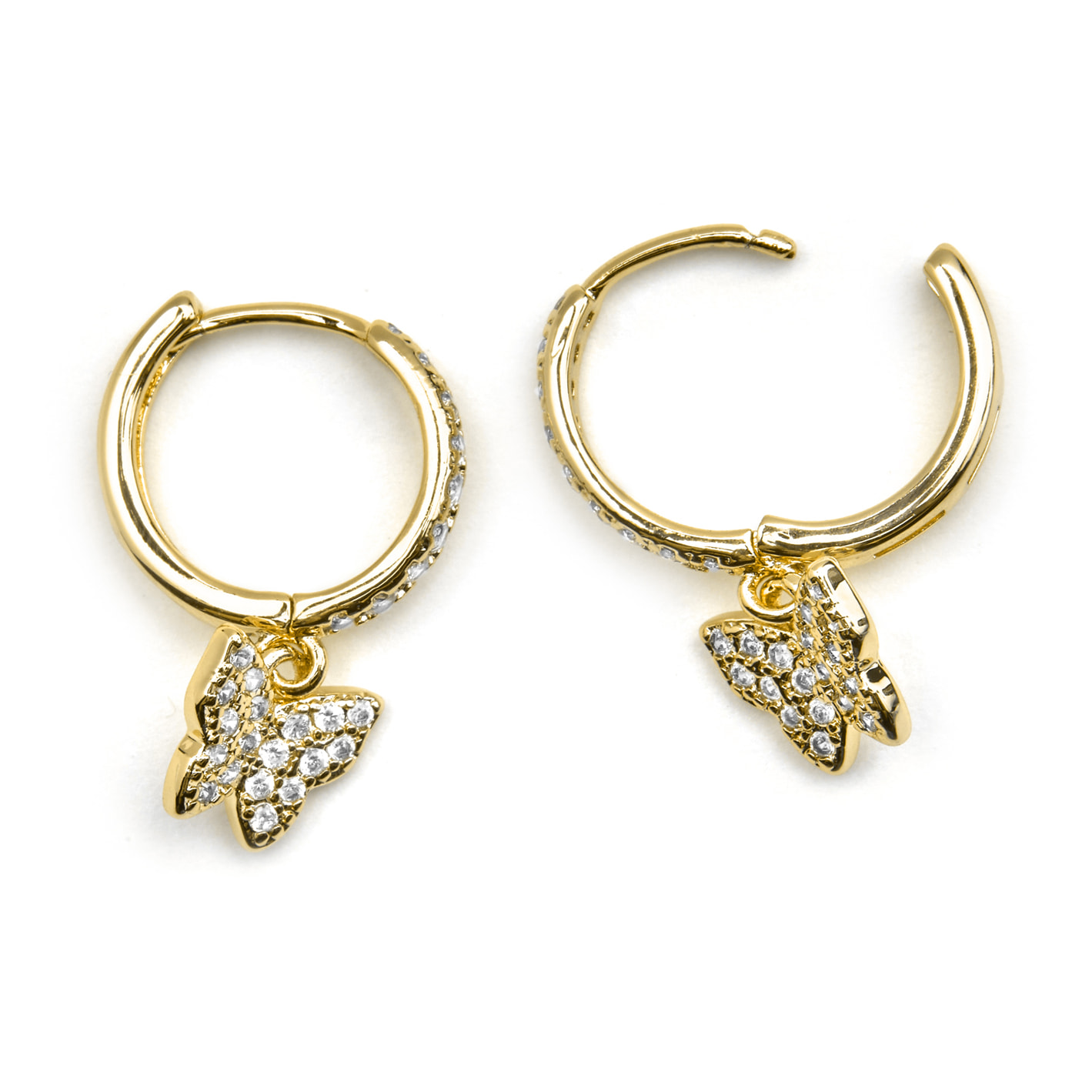 Pendientes con Circonita Brillante acabado oro 18k