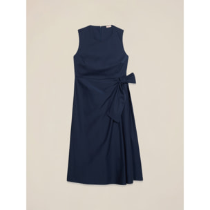 Oltre - Vestito midi con fiocco laterale - Blu