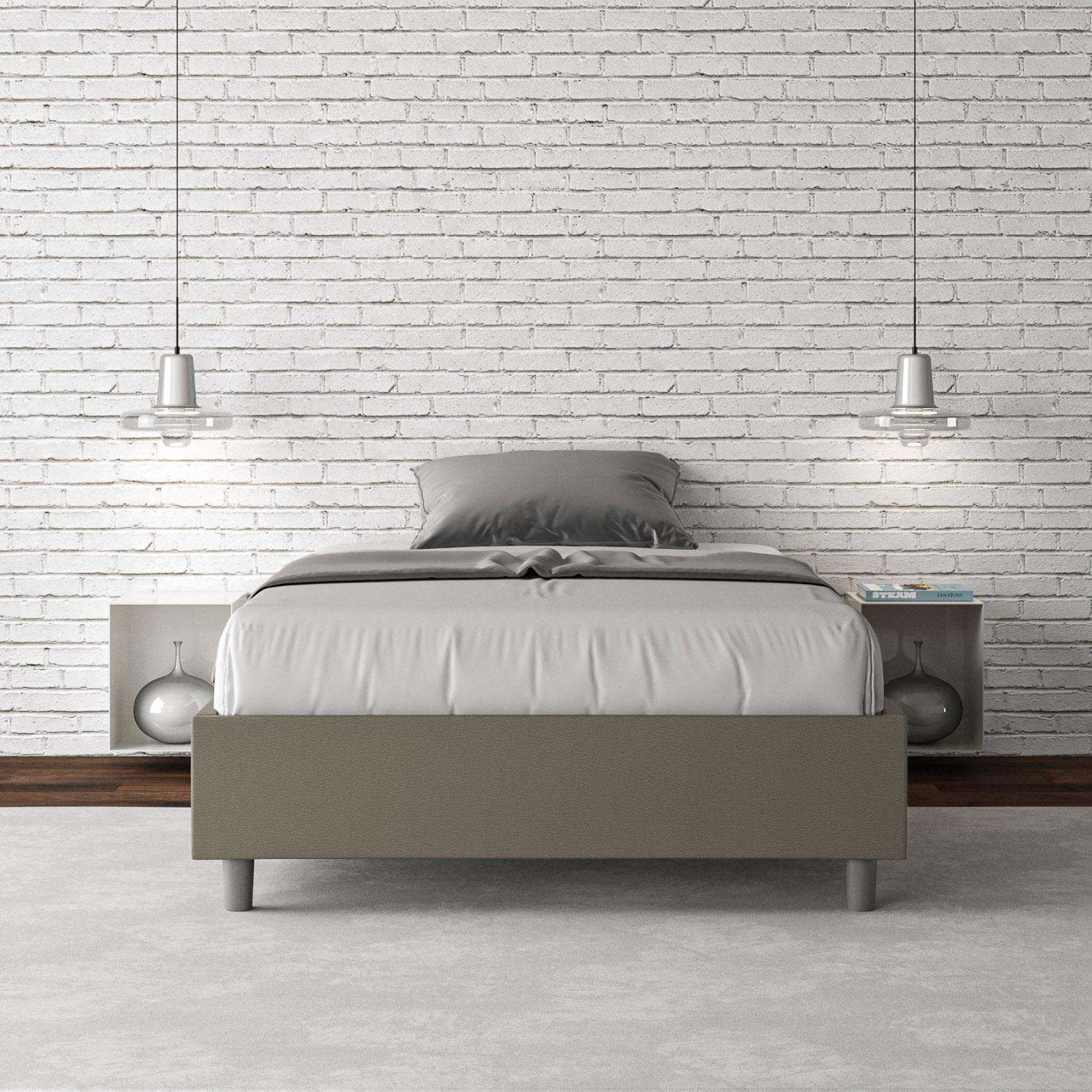 Ityhome - Letto Azelia Sommier L.120 P.210 rete e contenitore cappuccino