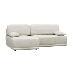 Banquette canapé d'angle gauche convertible 3 places velours côtelé avec coffre NELSON