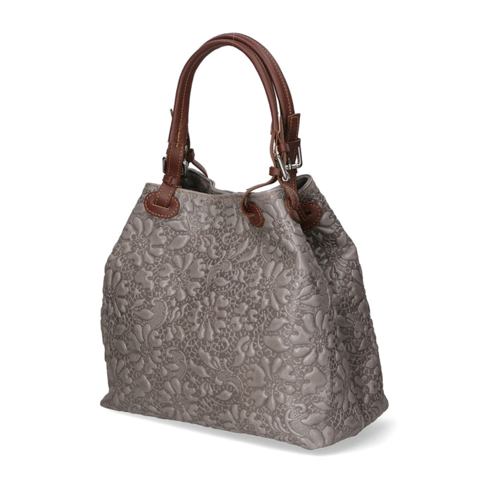 Borsa a mano da donna - Modello Elenia - Vera pelle - 33.0 x 29.0 x 16.0 cm