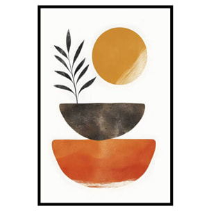 Affiche encadrée équilibre abstrait naturel Affiche + cadre en métal - Noir