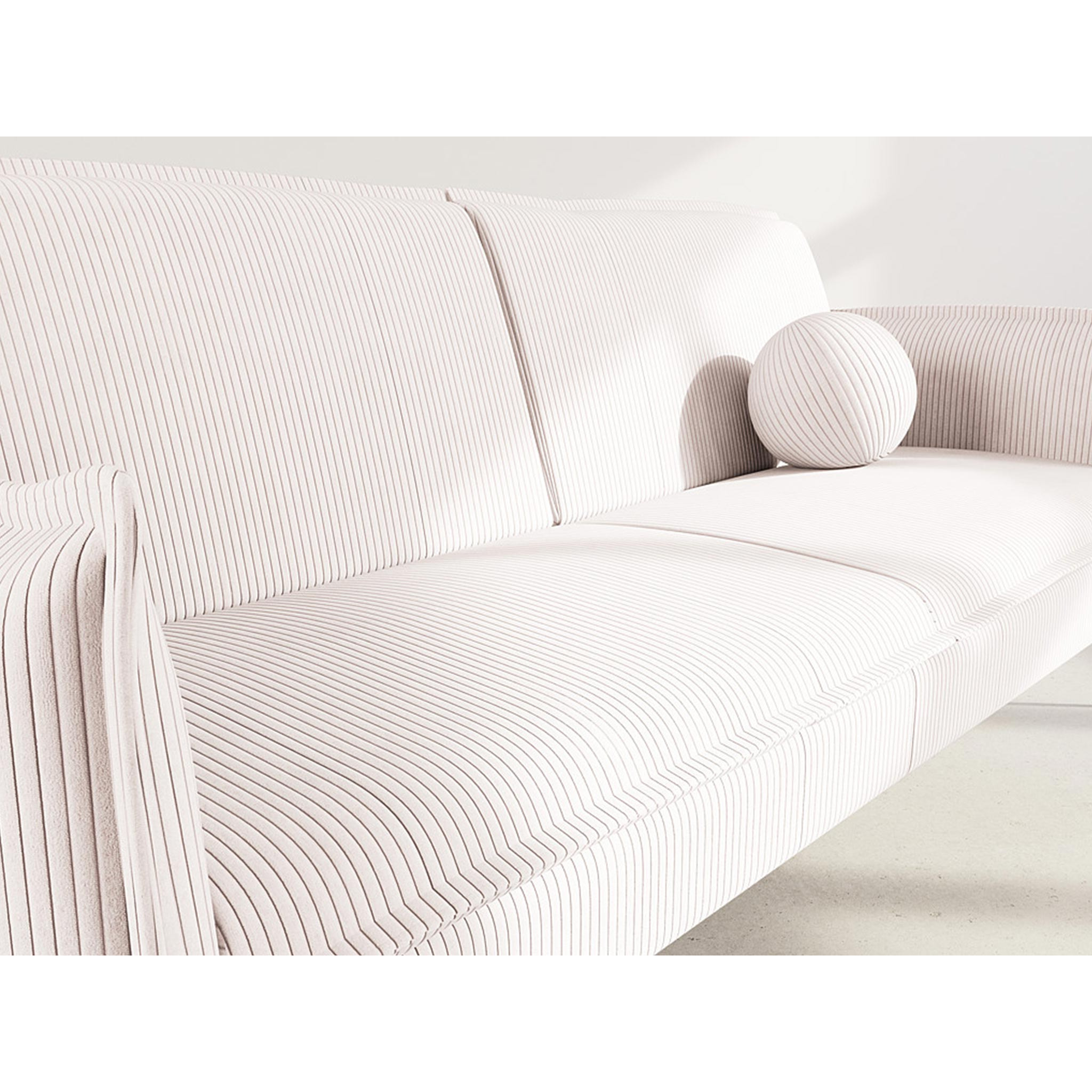 Lexie - Canapé convertible clic-clac 2 places en velours côtelé - Beige