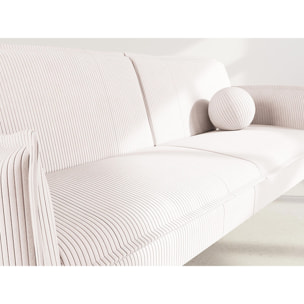 Lexie - Canapé convertible clic-clac 2 places en velours côtelé - Beige