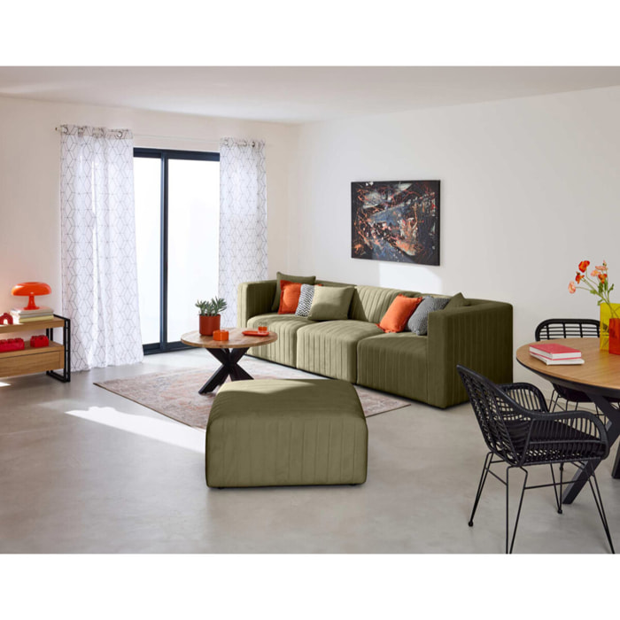 Nova - pouf modulable - en velours - Vert