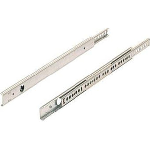 Paire de coulisses à billes KA 1730 HETTICH - Rainure 17 mm - L.380 mm - Acier zingué - Pour tiroir 250 à 390 mm - 71836