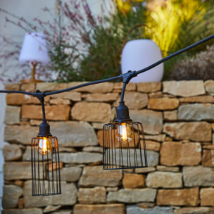 Guirlande cage métal NEMA 10xE27 6M