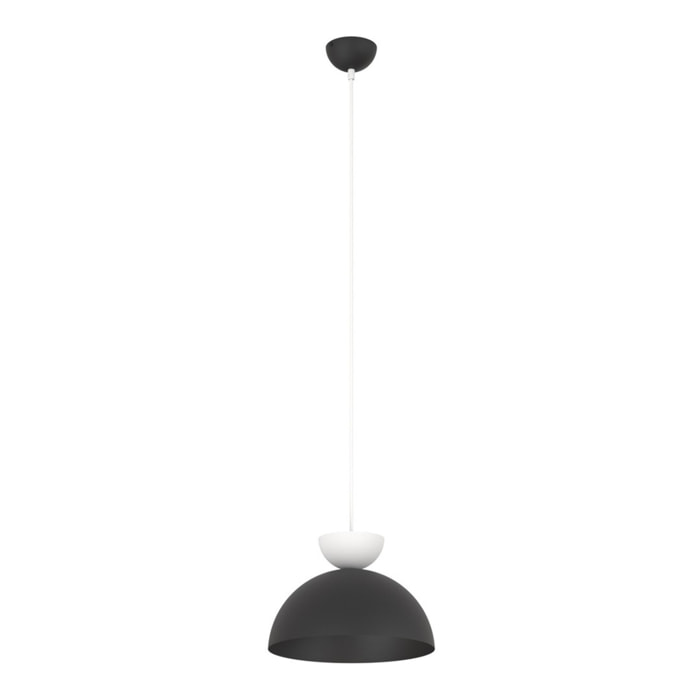 Lampada a sospensione LUNARO bicolore nero opaco e bianco