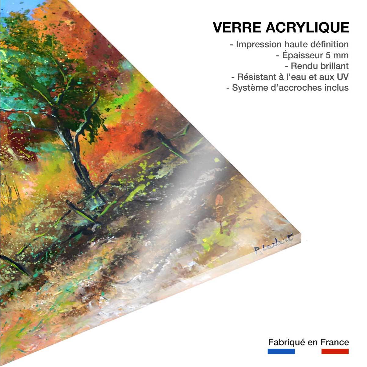 Tableau paysage trio vert Tableau plexiglas