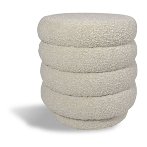Pouf pivotant tissu en bouclette beige LINUS