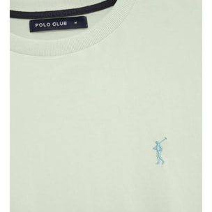 Maglietta turchese pastello a maniche corte e ricamo Rigby Go