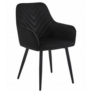 Set di 2 sedie con braccioli Nana in velluto nero