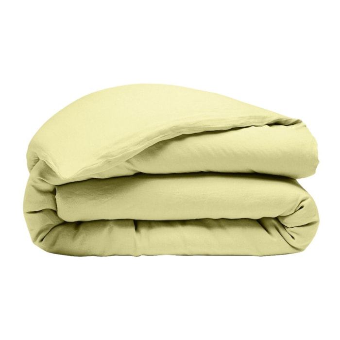 Parure housse de couette 3pcs 100% lin lavé 160g beurre