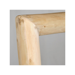 Porte serviettes avec miroir en bois massif de teck - ZAMORA