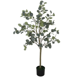 Planta Artificial Decorativa Grande 120 cm Eucalipto Artificial Árbol Sintético de Interior con 230 Hojas Decoración para Hogar Oficina Balcón Dormitorio Verde