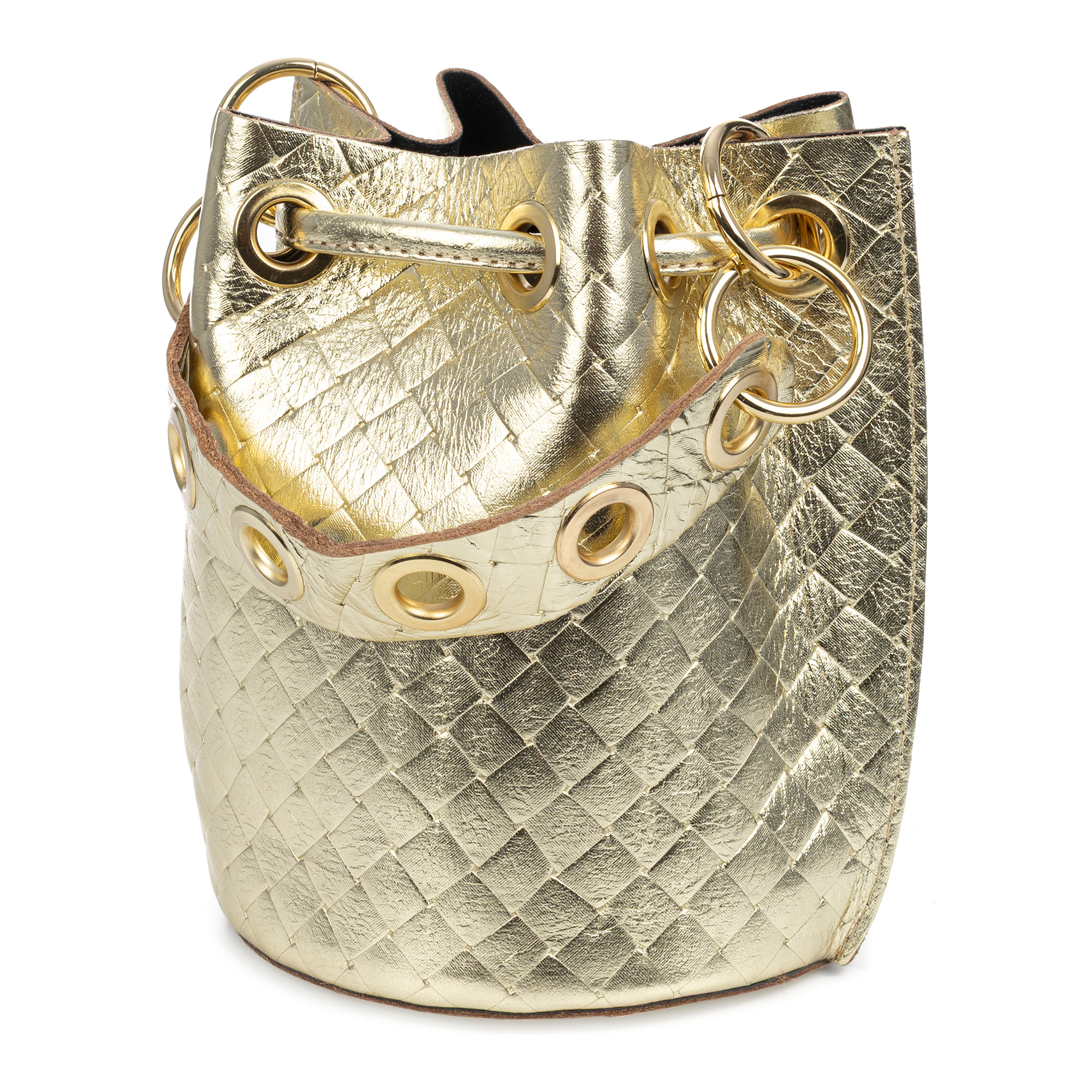 Primavera bolso de mano mujer. Piel auténtica Gamuza con grabado entrelazado y lacada brillante.