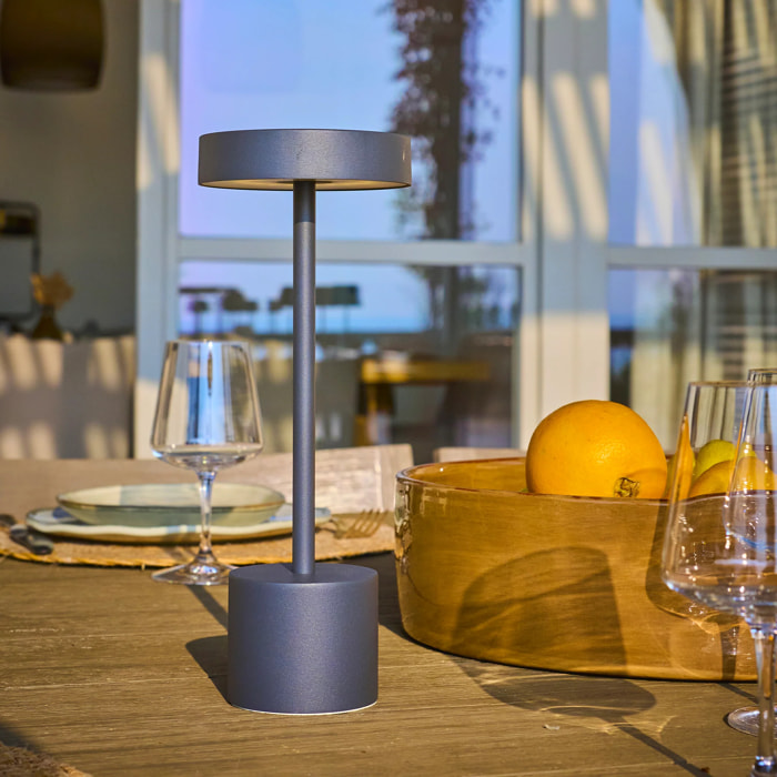 2 Lampe de table sans fil ROBY Gris H30cm