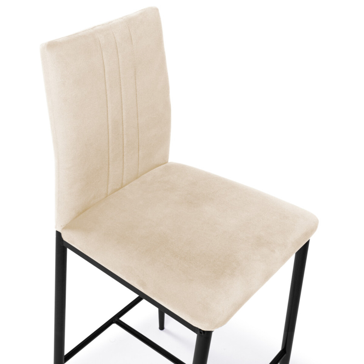 Tabourets de bar glam Jade en velours - Crème